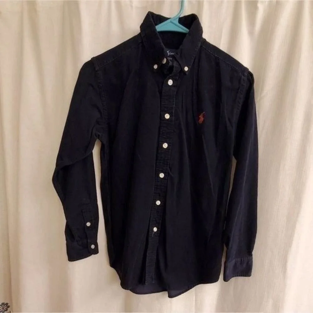 RALPH Lauren navy corduroy button up shirt boys